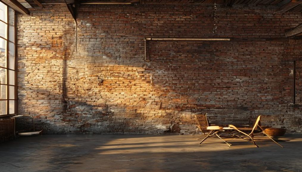 industrial loft brick wall in editorial style