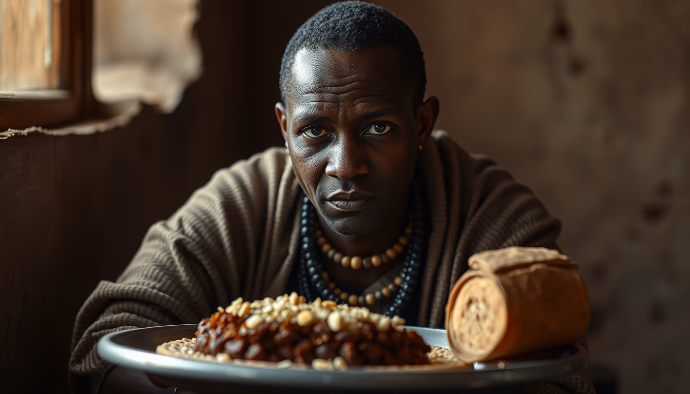 injera ethiopian flat in editorial style