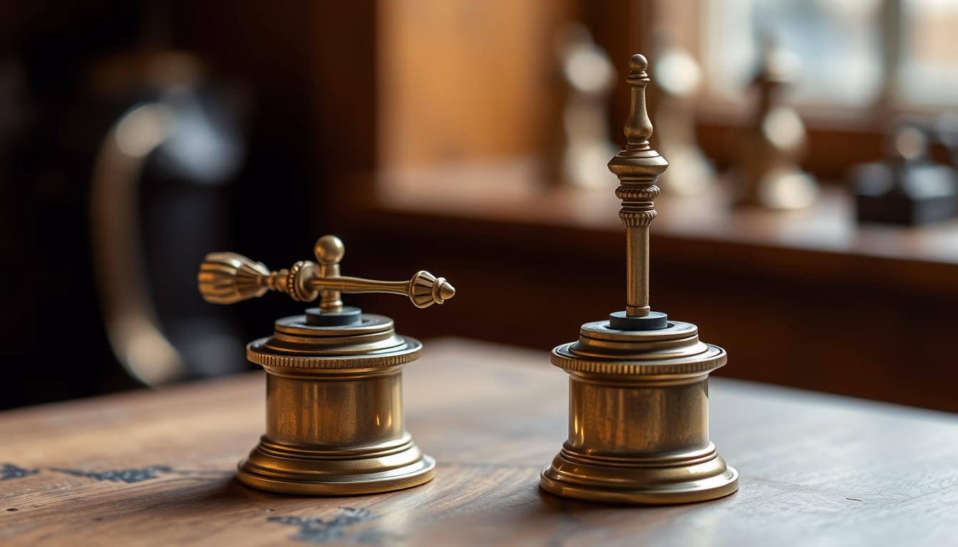 ink wells antique brass in editorial style