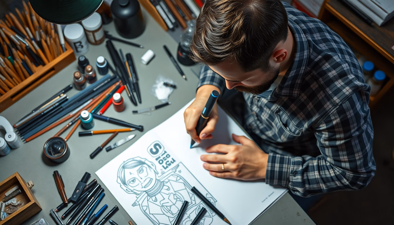 inking pen workshop in editorial style