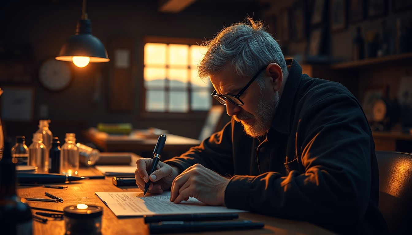 inking pen workshop in editorial style