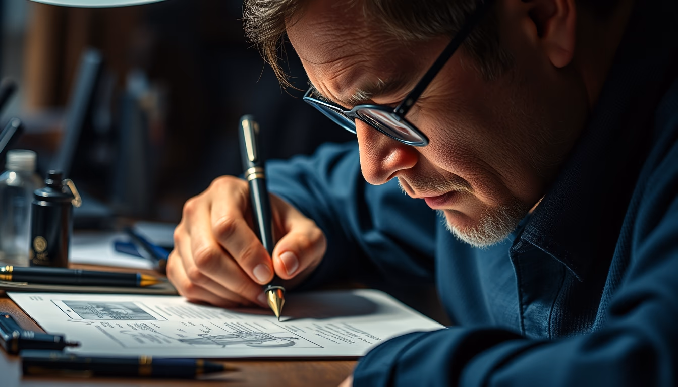 inking pen workshop in editorial style