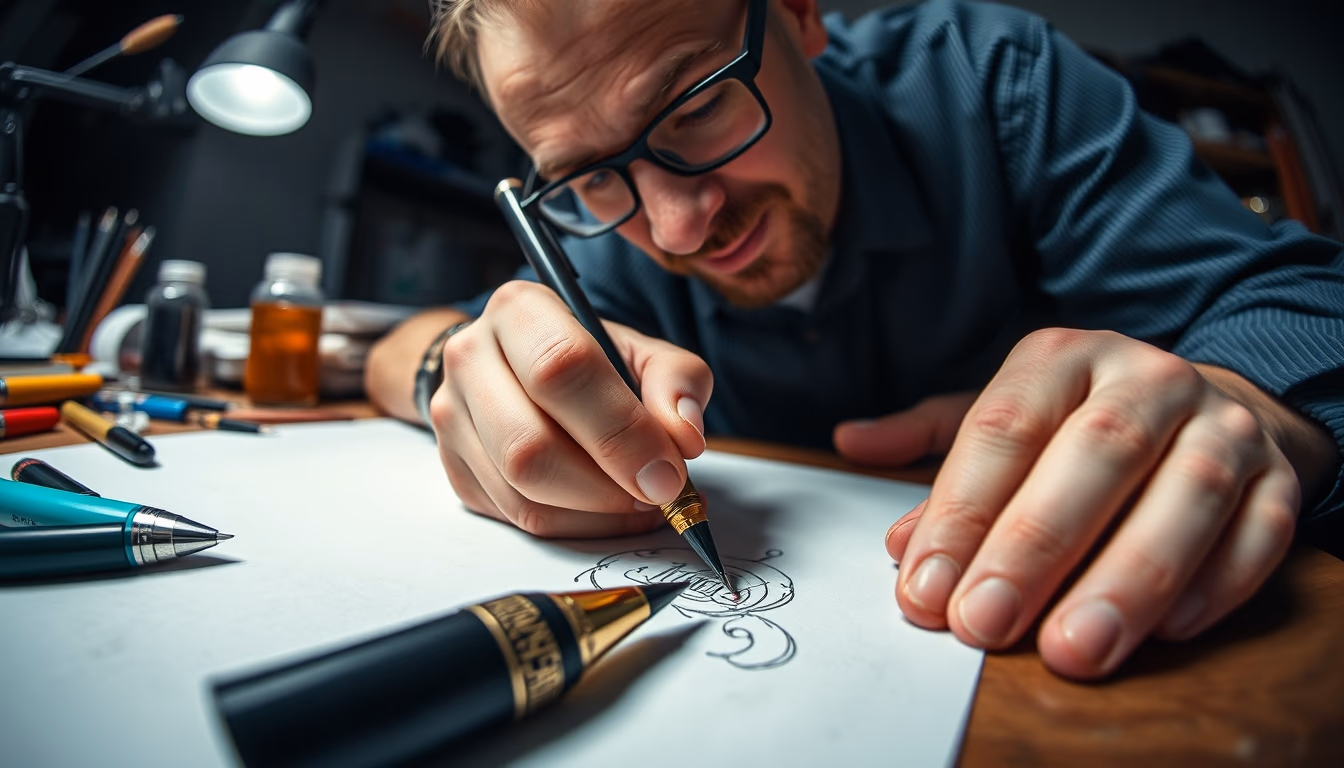 inking pen workshop in editorial style