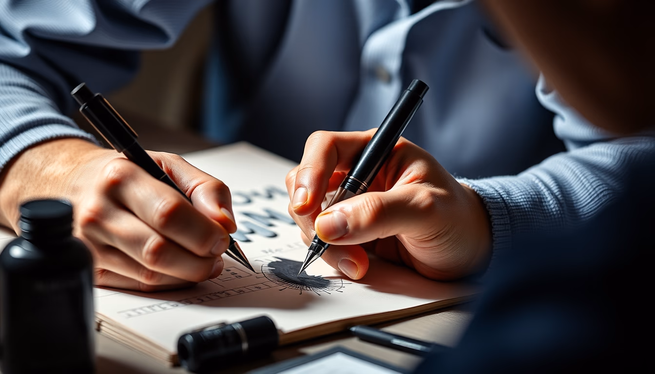 inking pen workshop in editorial style