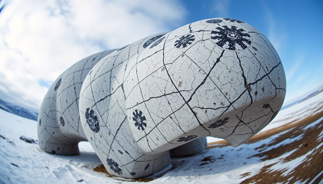 inuit sculpture stone in editorial style
