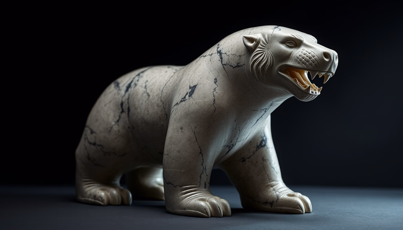 inuit sculpture stone in editorial style