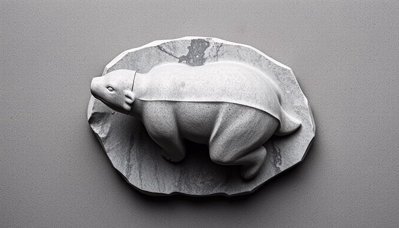 inuit sculpture stone in editorial style