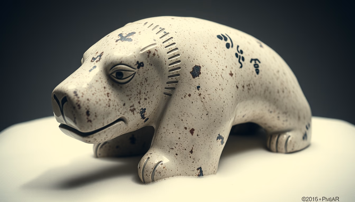 inuit sculpture stone in editorial style