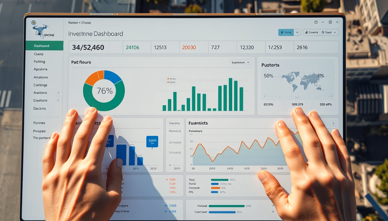 investment dashboard with portfolio breakdown chart in editorial style