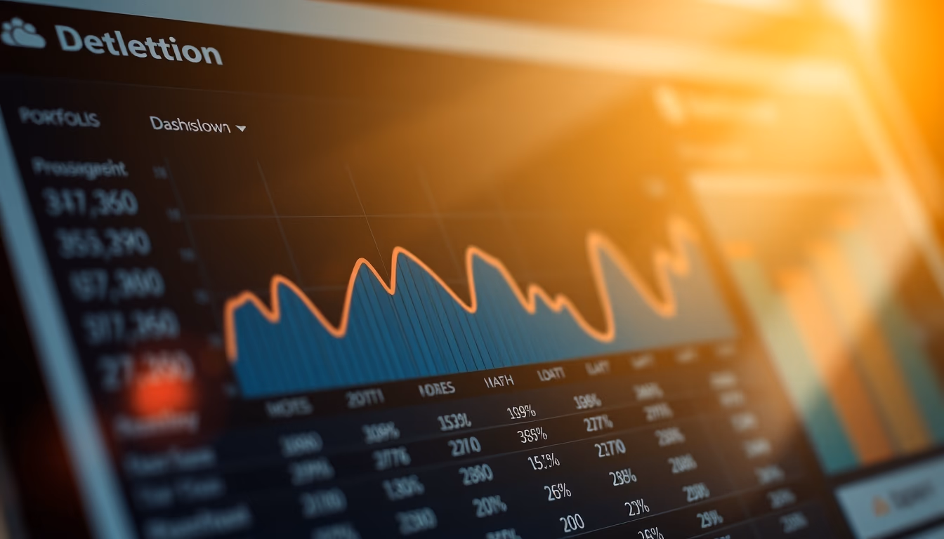 investment dashboard with portfolio breakdown chart in editorial style