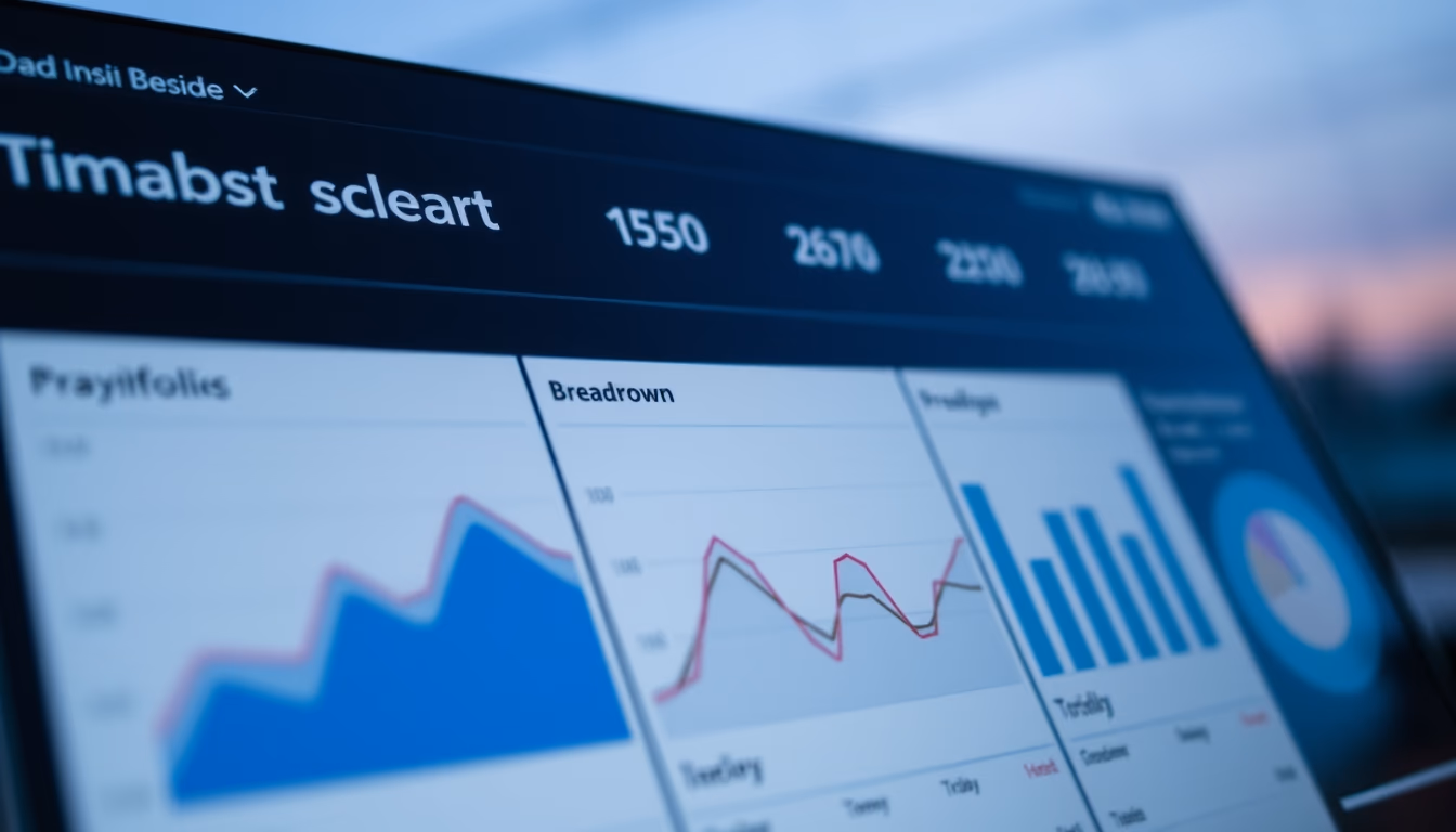investment dashboard with portfolio breakdown chart in editorial style