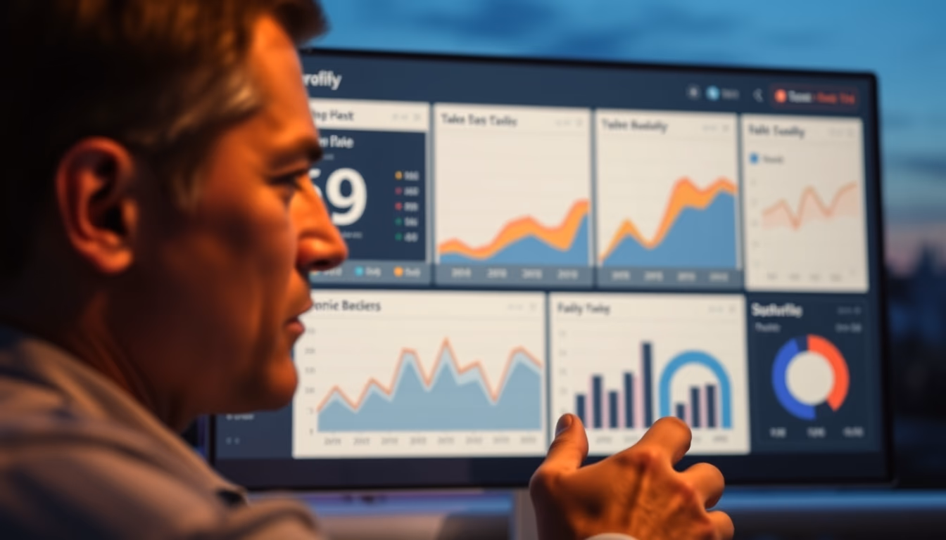 investment dashboard with portfolio breakdown chart in editorial style