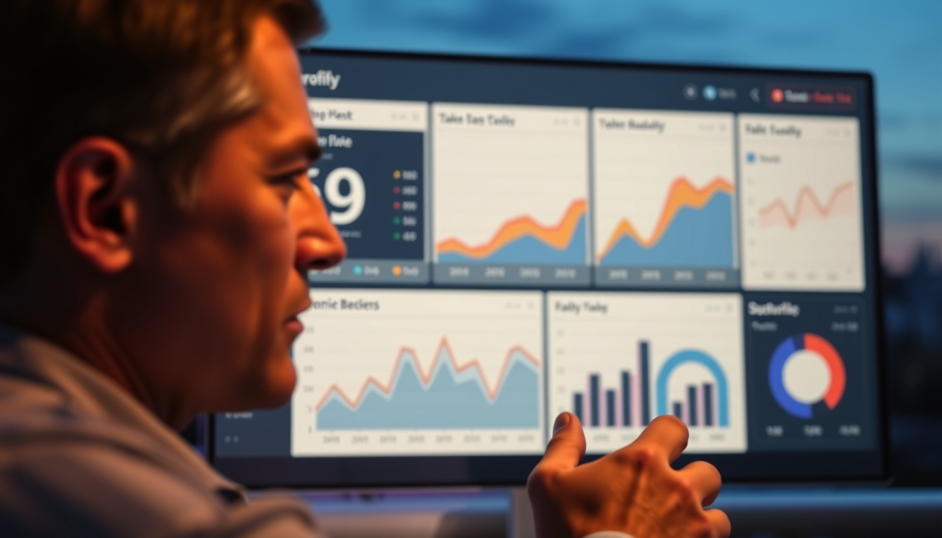 Dashboard de investimentos com gráfico de portfolio em estilo editorial