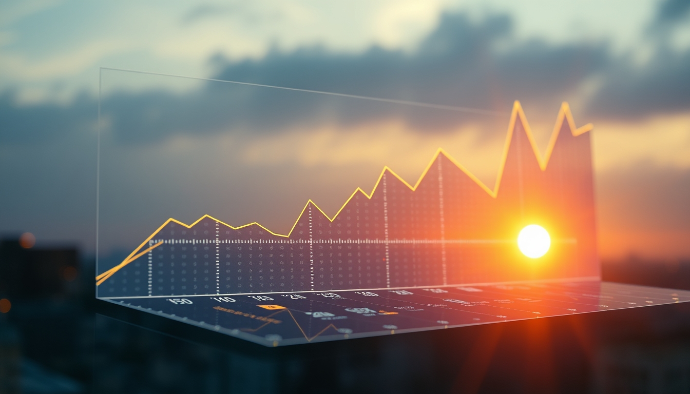 investment portfolio chart hologram in editorial style