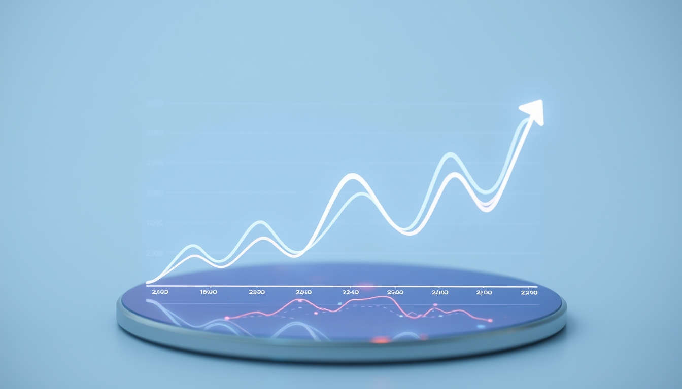 investment portfolio chart hologram in editorial style