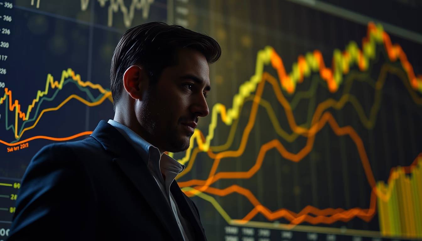 Investment portfolio chart hologram em estilo editorial