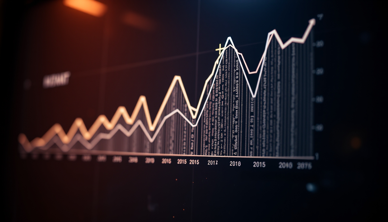 investment portfolio chart hologram in editorial style