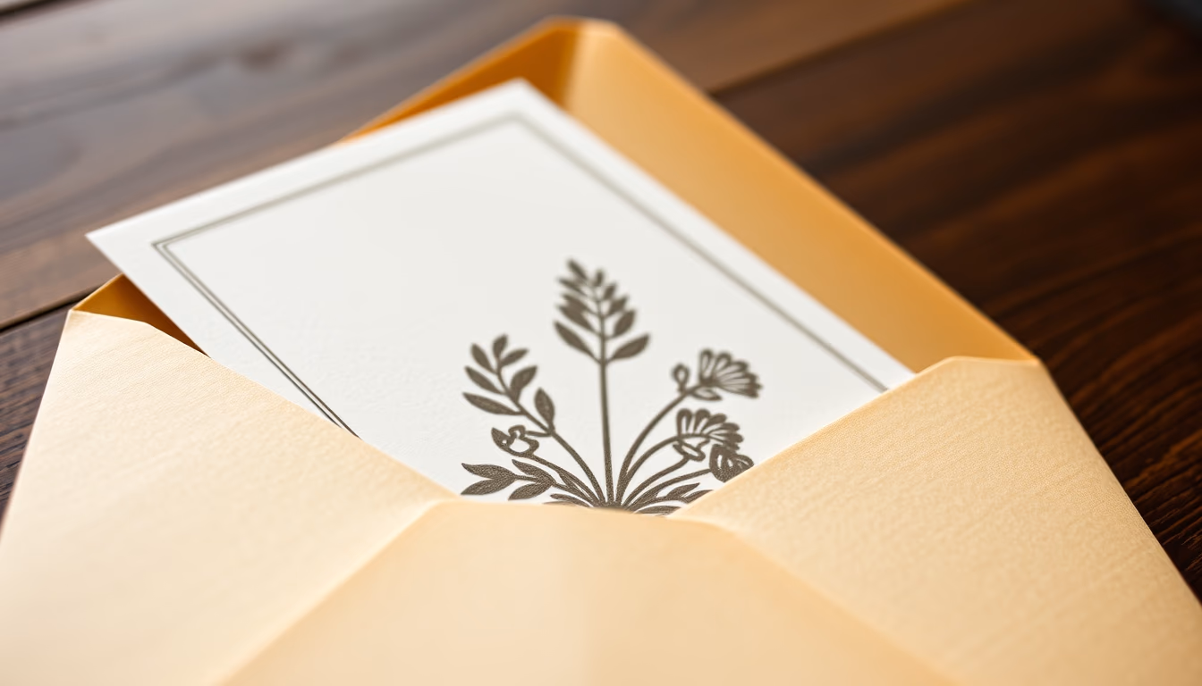 invitation envelope sealed in editorial style