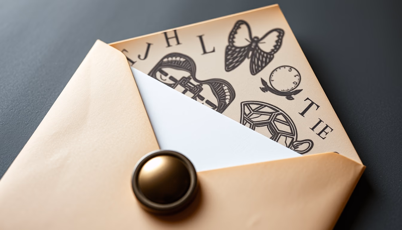 invitation envelope sealed in editorial style