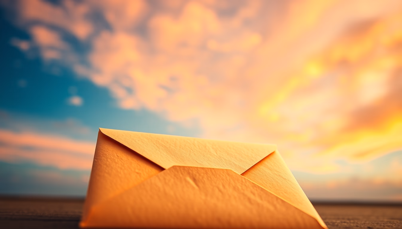 invitation envelope sealed in editorial style