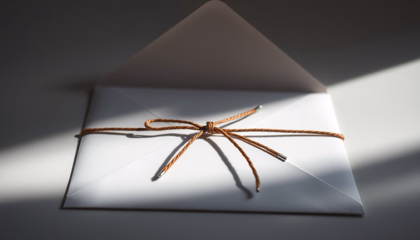 invitation envelope sealed in editorial style