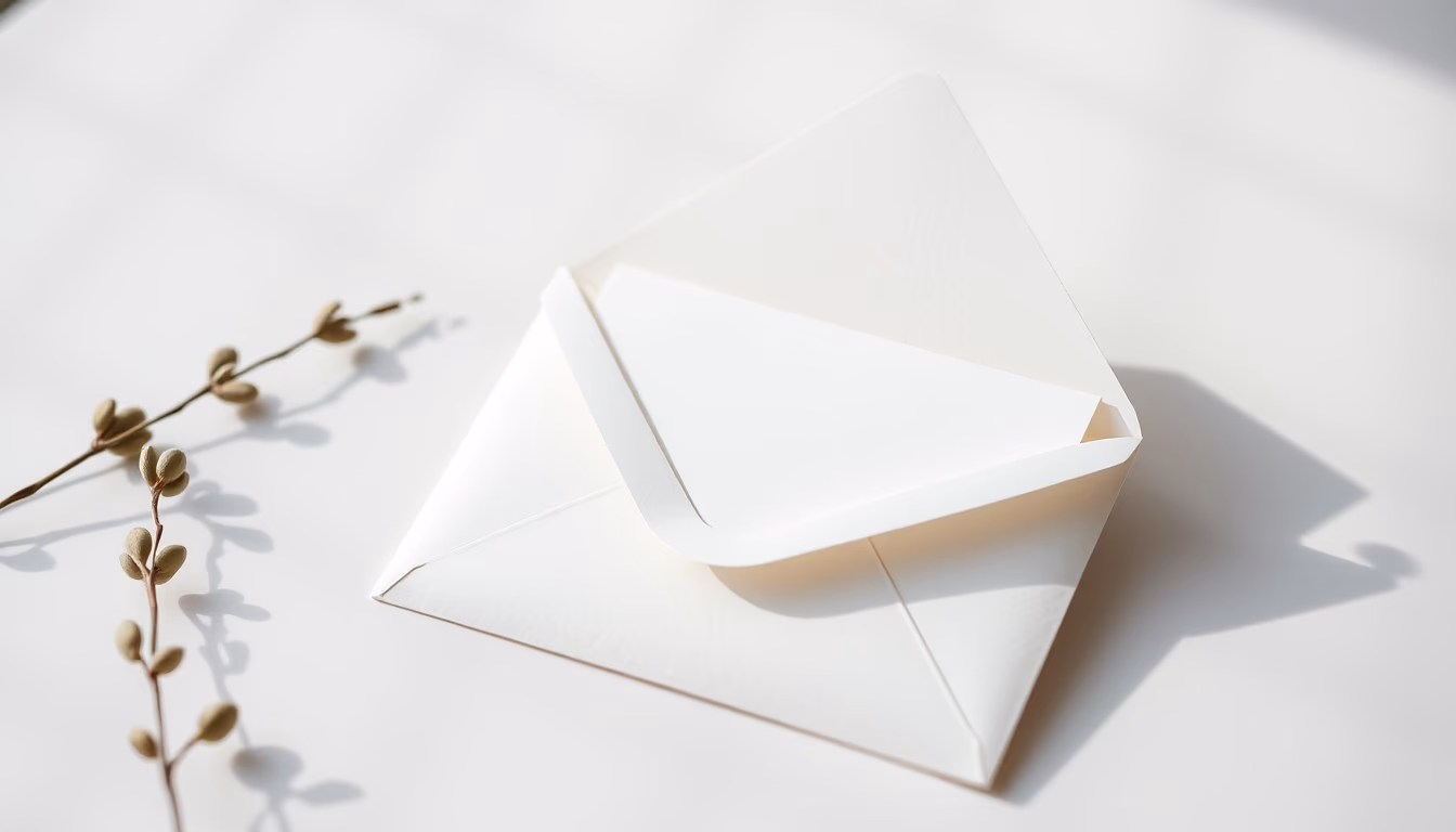 invitation envelope sealed in editorial style