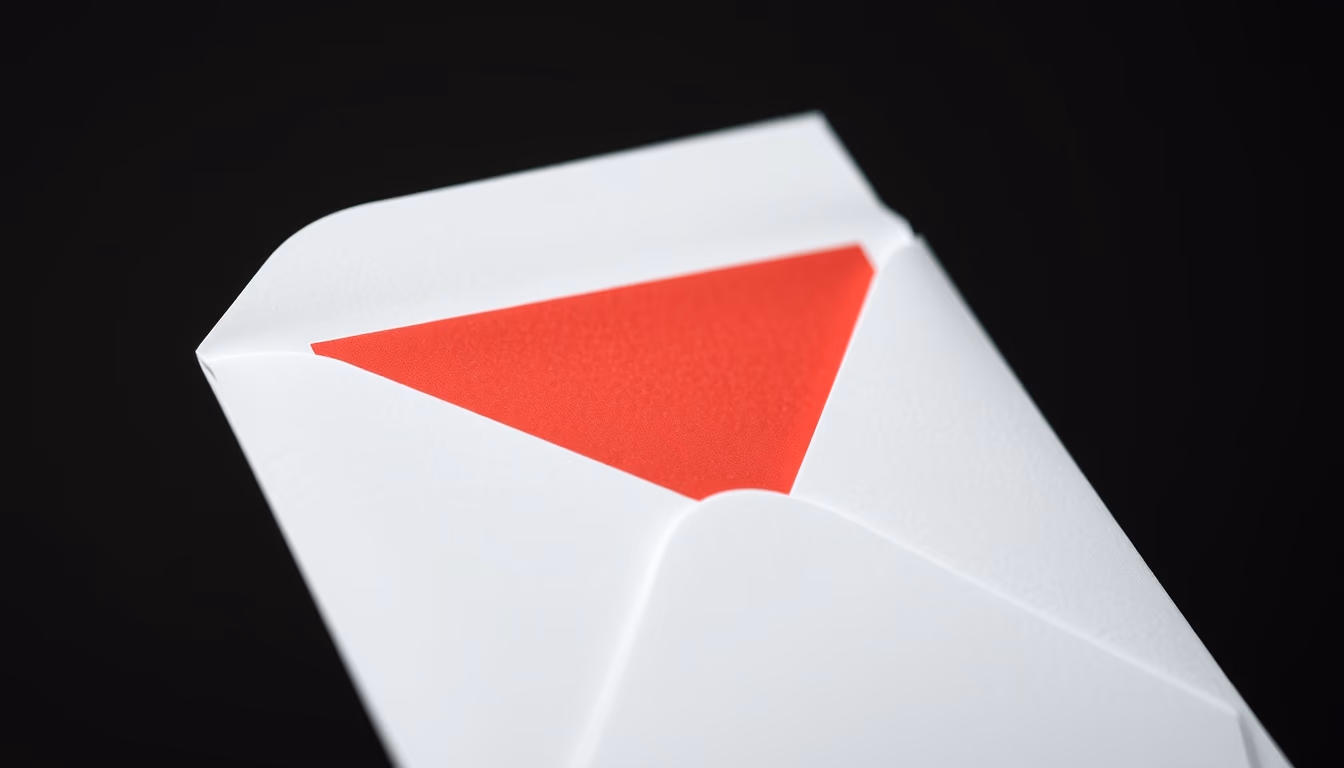 invitation envelope sealed in editorial style