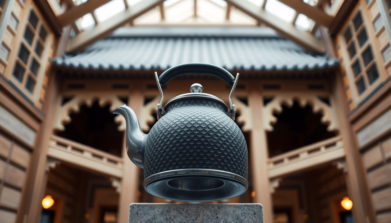 iron kettle tetsubin in editorial style