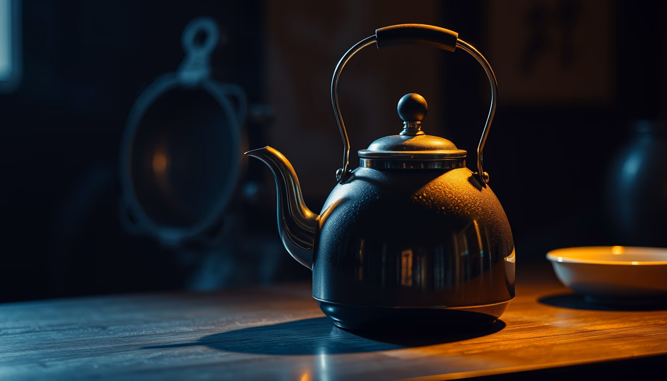 iron kettle tetsubin in editorial style