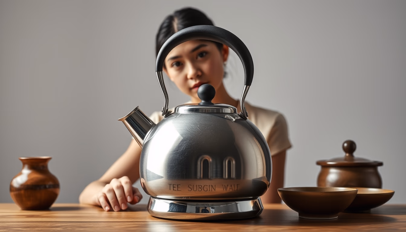 iron kettle tetsubin in editorial style