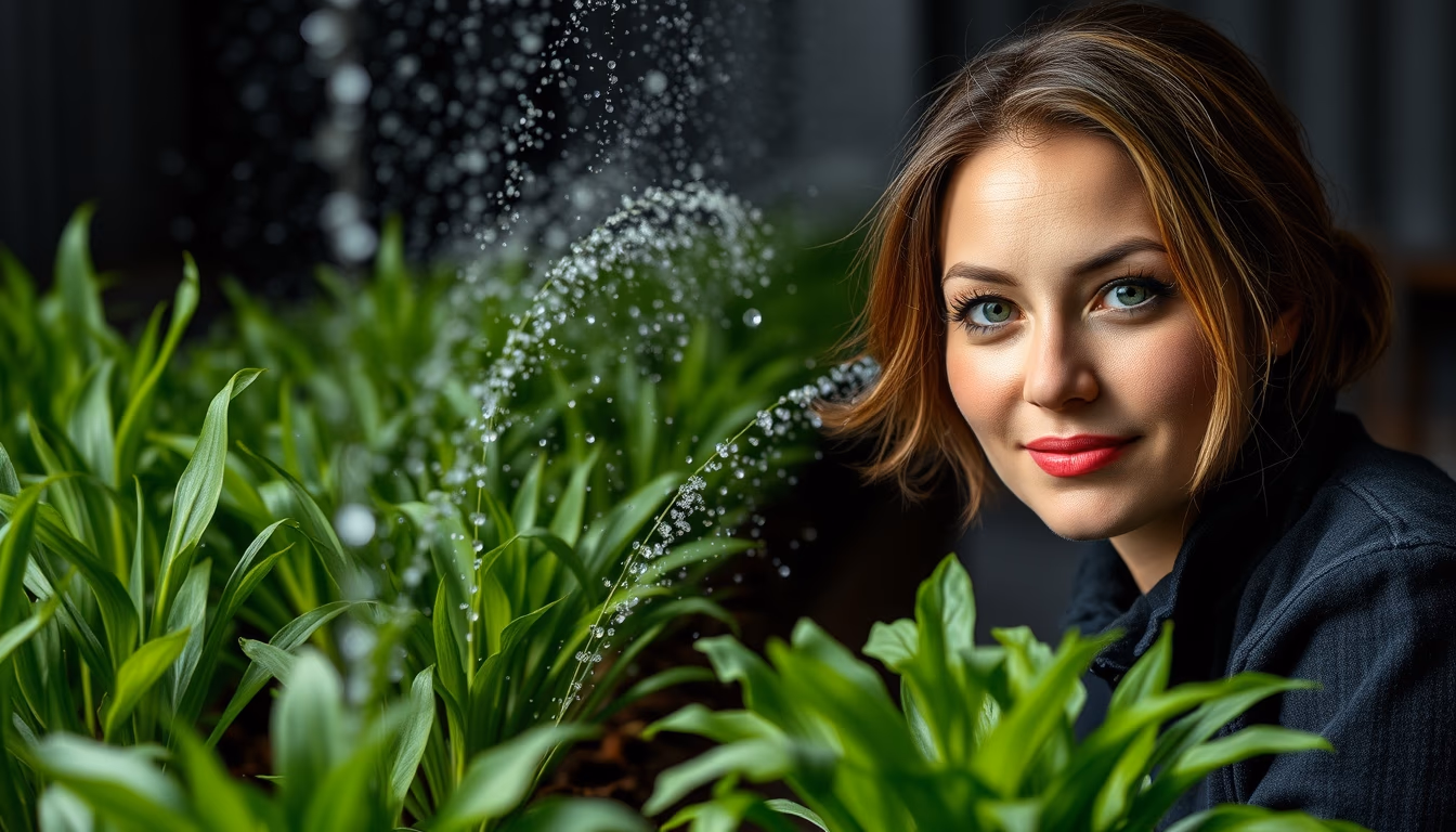 irrigation drip system in editorial style