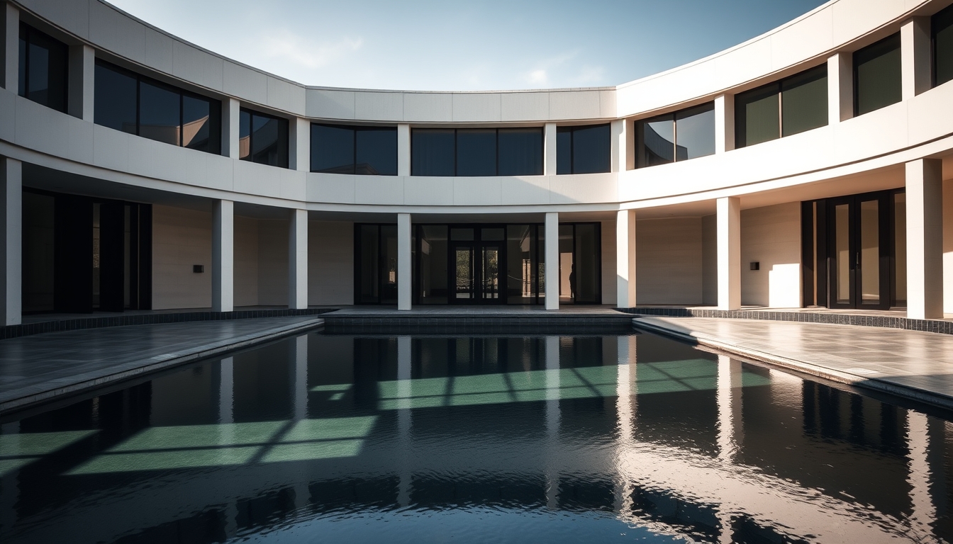 Itamaraty Palace modernist exterior with reflecting pool in Brasília em estilo editorial