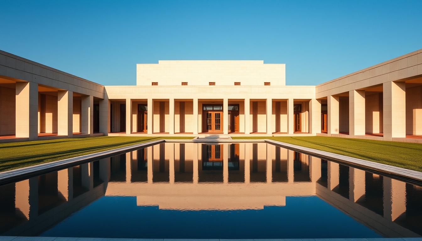 Itamaraty Palace modernist exterior with reflecting pool in Brasília em estilo editorial