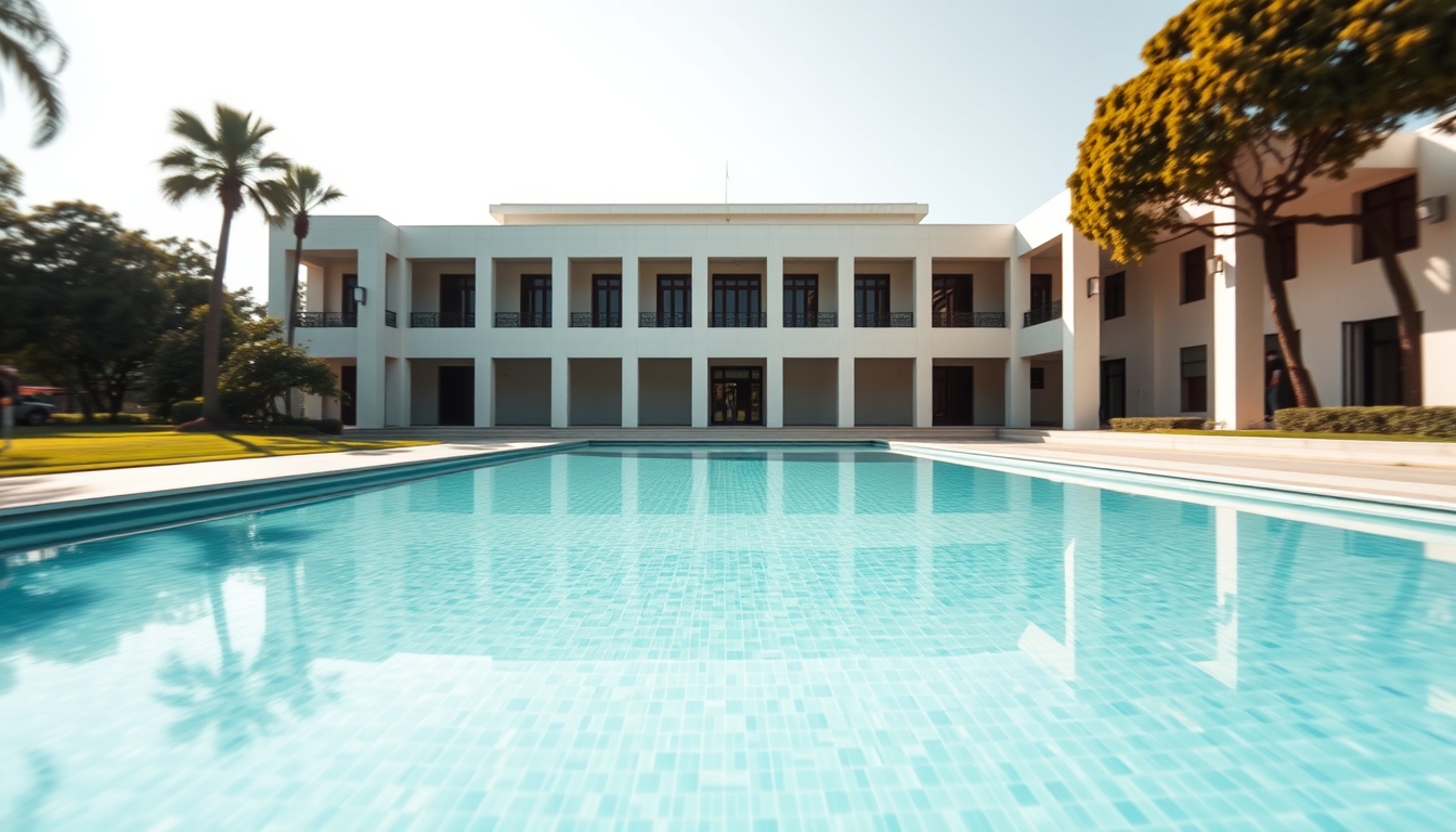 Itamaraty Palace modernist exterior with reflecting pool in Brasília em estilo editorial