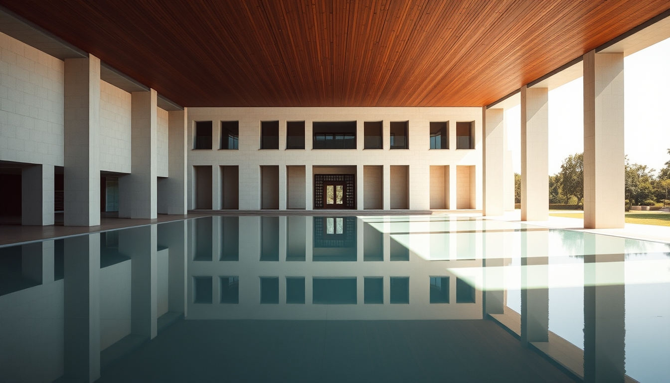 Itamaraty Palace modernist exterior with reflecting pool in Brasília em estilo editorial