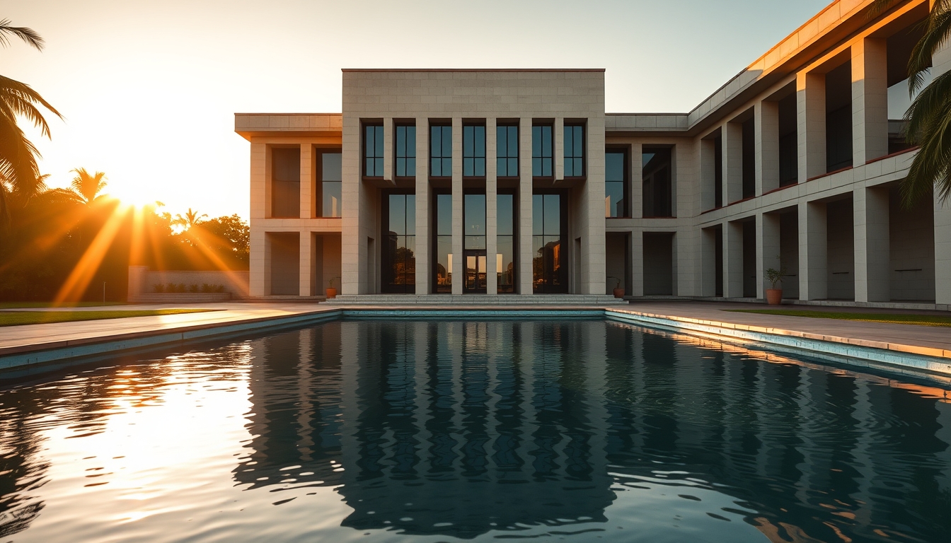 Itamaraty Palace modernist exterior with reflecting pool in Brasília em estilo editorial