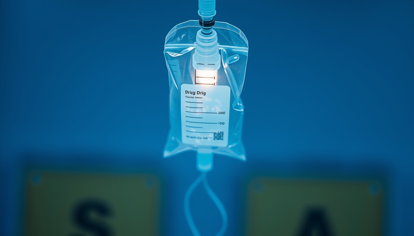 iv drip bag close-up sterile in editorial style