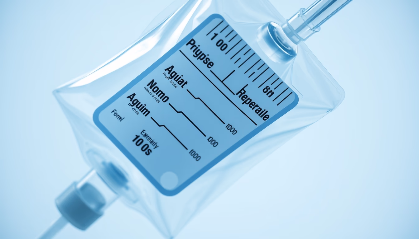 Iv drip bag close-up sterile em estilo editorial