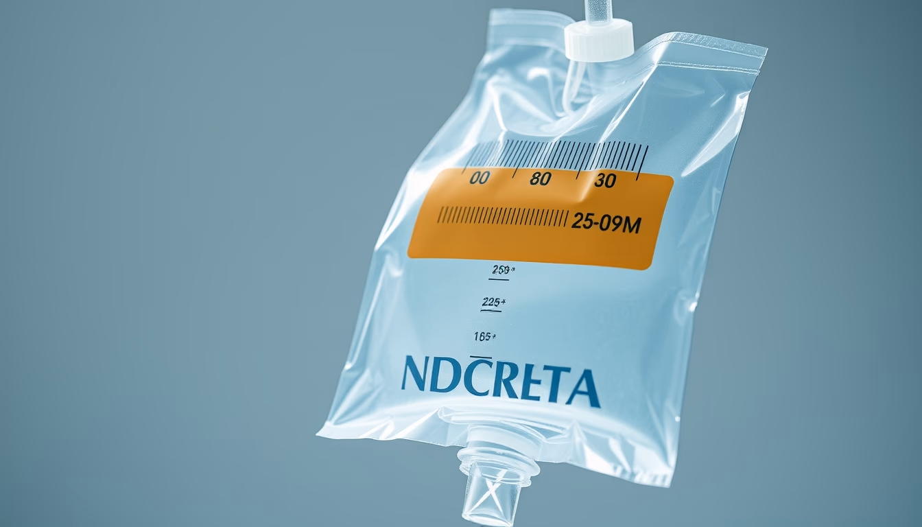 Iv drip bag close-up sterile em estilo editorial