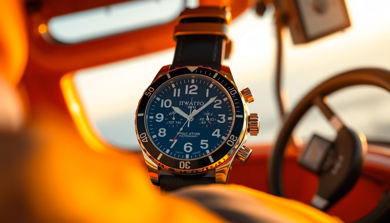 iwc pilot watch in editorial style