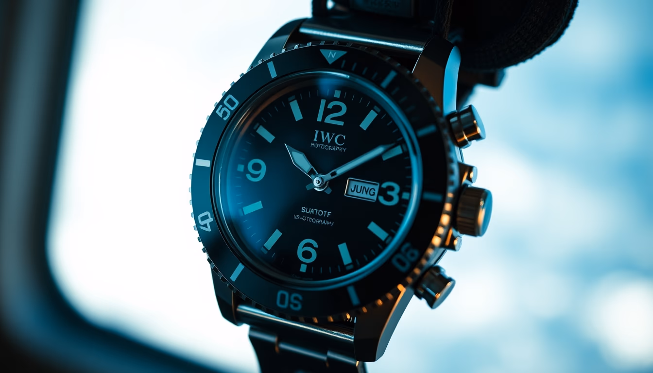 iwc pilot watch in editorial style