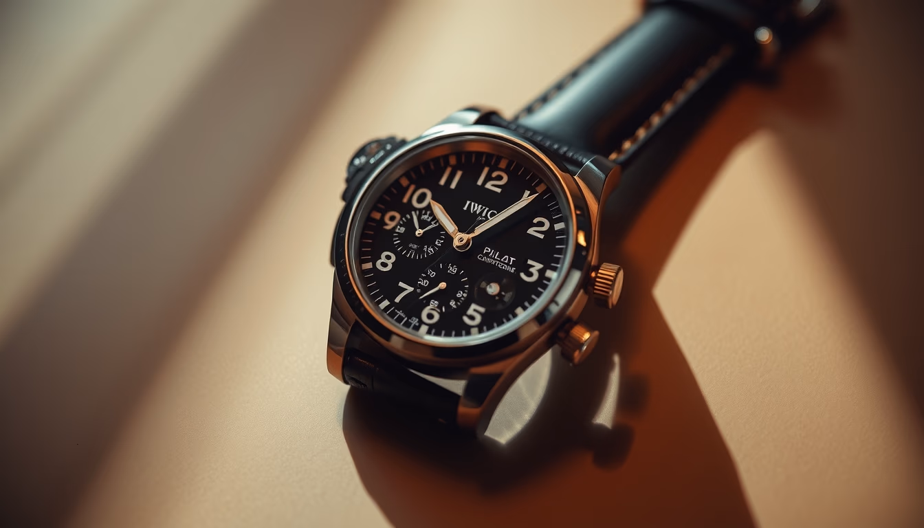 iwc pilot watch in editorial style