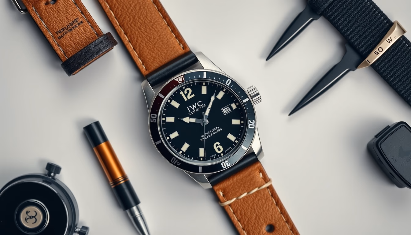 iwc pilot watch in editorial style