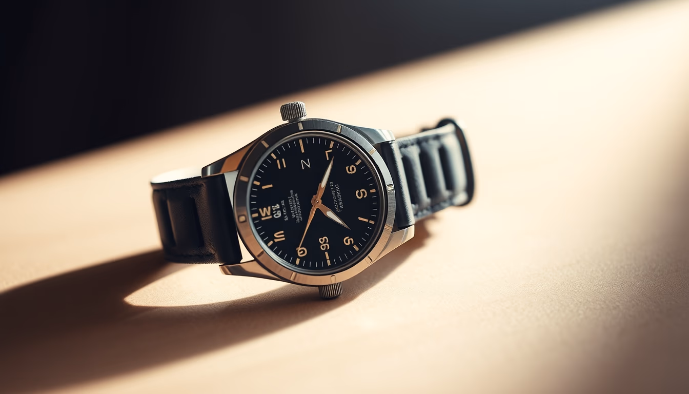 iwc pilot watch in editorial style