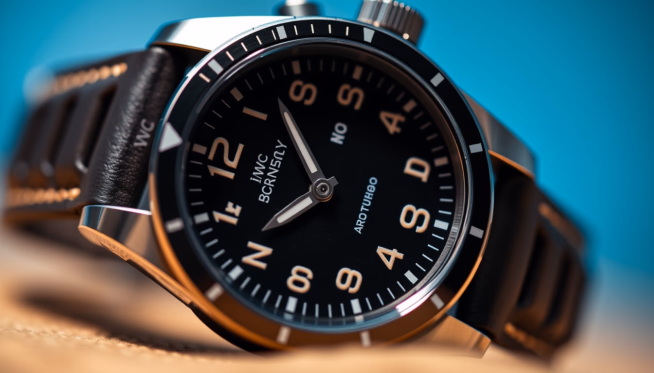 iwc pilot watch in editorial style