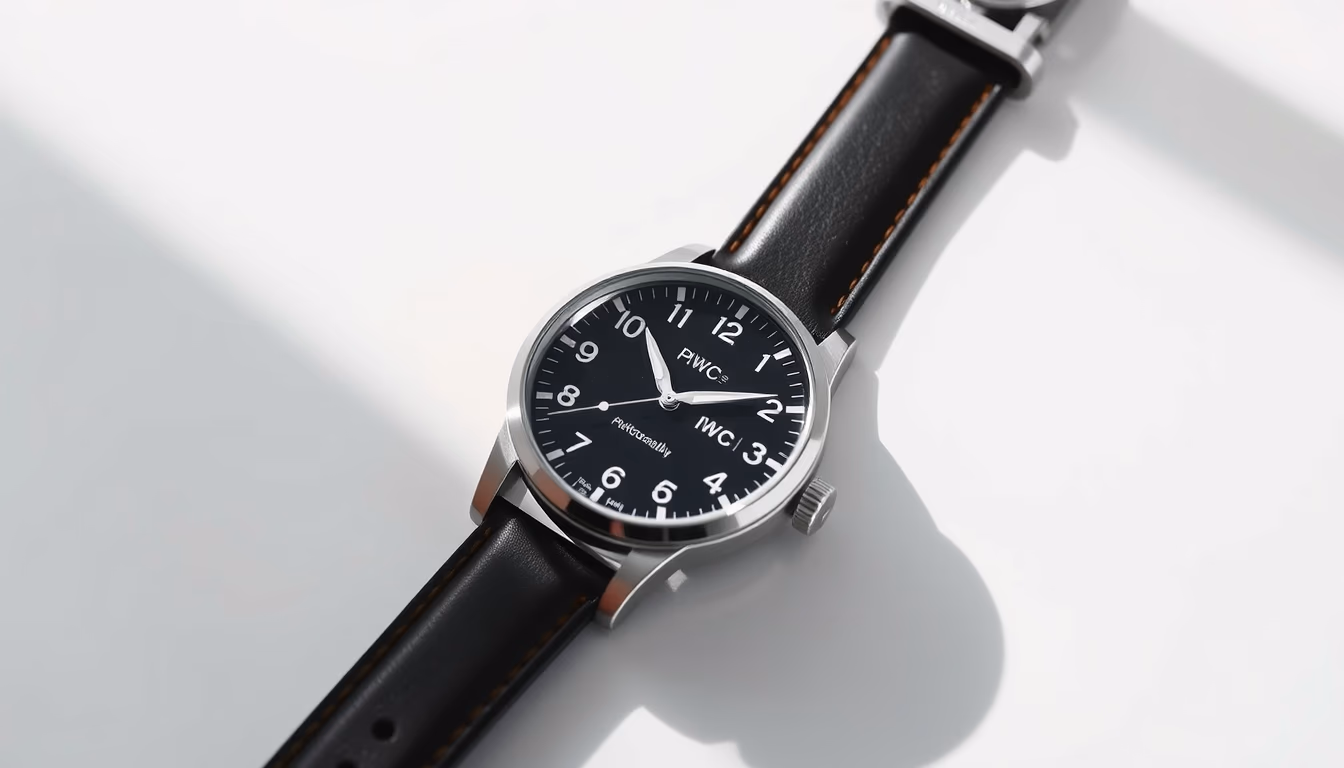 iwc pilot watch in editorial style