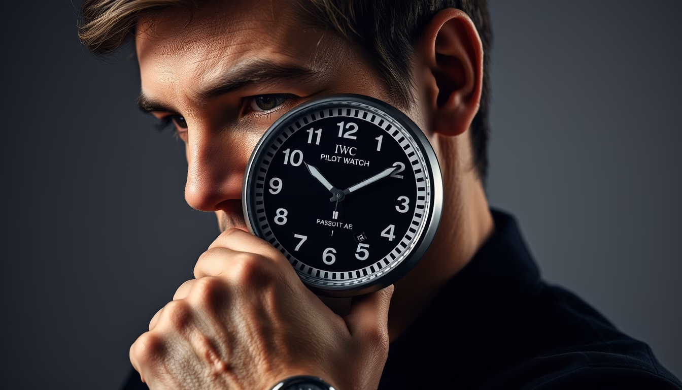 iwc pilot watch in editorial style