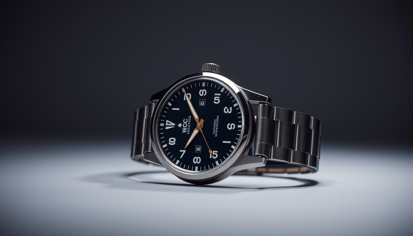 iwc pilot watch in editorial style