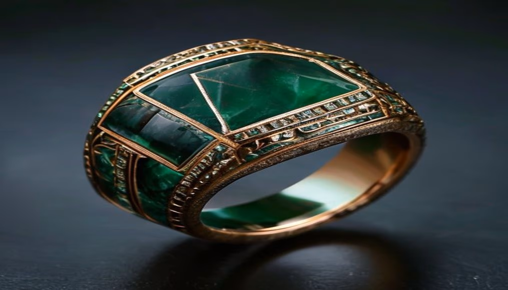jadeite imperial ring burmese in luxury editorial photography