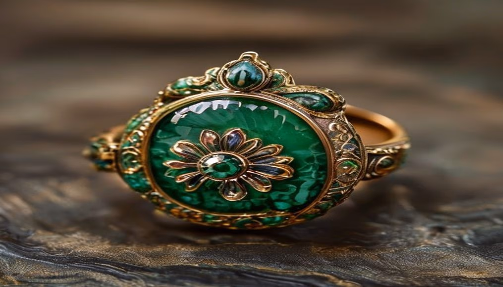 Jadeite imperial ring burmese em fotografia editorial de luxo